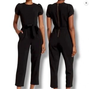 Calvin Klein Black Puff Sleeve Jumpsuit